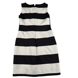 Calvin Klein Dress Womens 4 Sheath Striped Sleeveless Knee Length Modern Classic